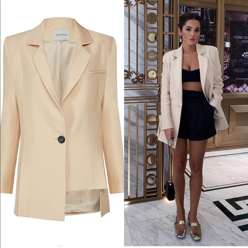 MyBestFriends Beige Slit Blazer